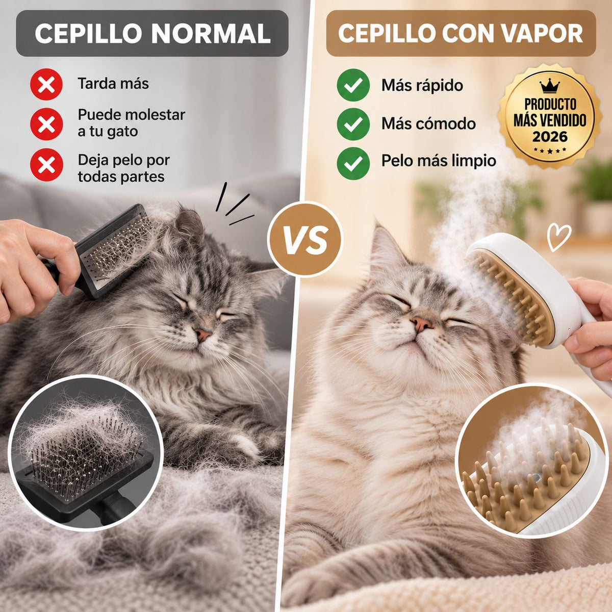 VapoPet™ - Cepillo con Vapor Ultrasuave